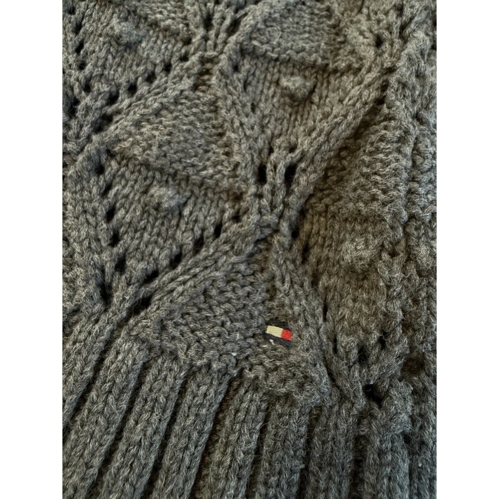 Tommy Hilfiger‎ Sweater Gray Chunky Cable Knit Long Sleeve Pullover Womens LG - Picture 3 of 4